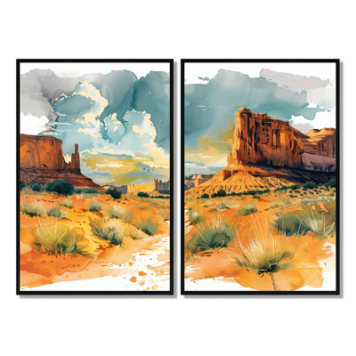 «Arches National Park Desert Landscape II - Large Canyon», impressions sur toile 2 pièces