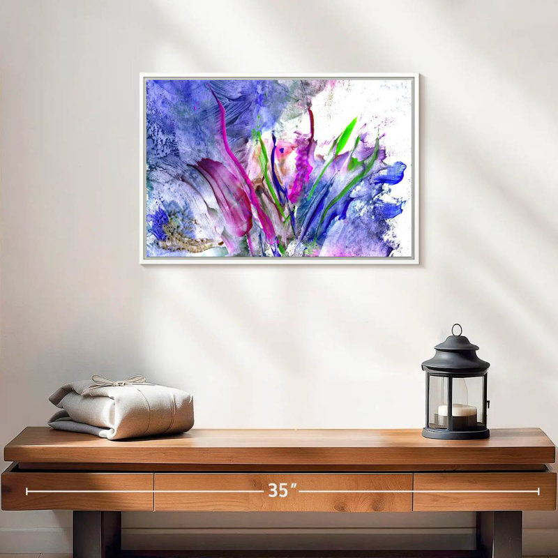 Fleur Syd, Cadre flottant blanc, 19 po x 13 po
