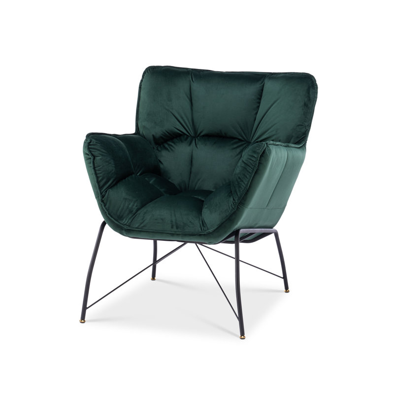 Lachlan Upholstered Accent Chair, Bottle Green Velvet