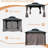 12X12FT Gazebo Aluminum, Mosquito Net For Outdoor Use With Galvanized Steel Double Roof-125125344