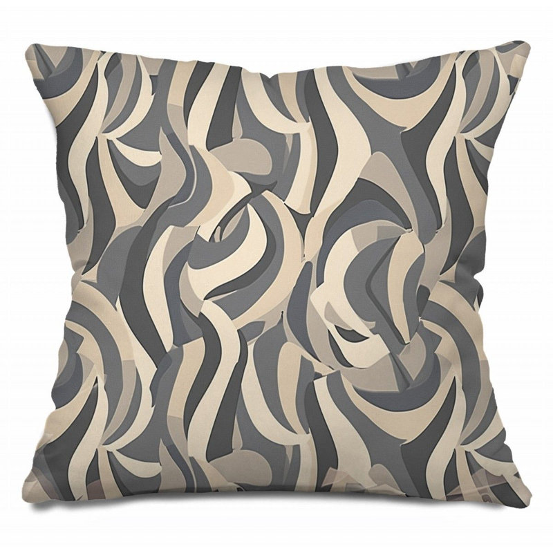  Coussin abstrait réversible Abstract, H 16 po x l 16 po