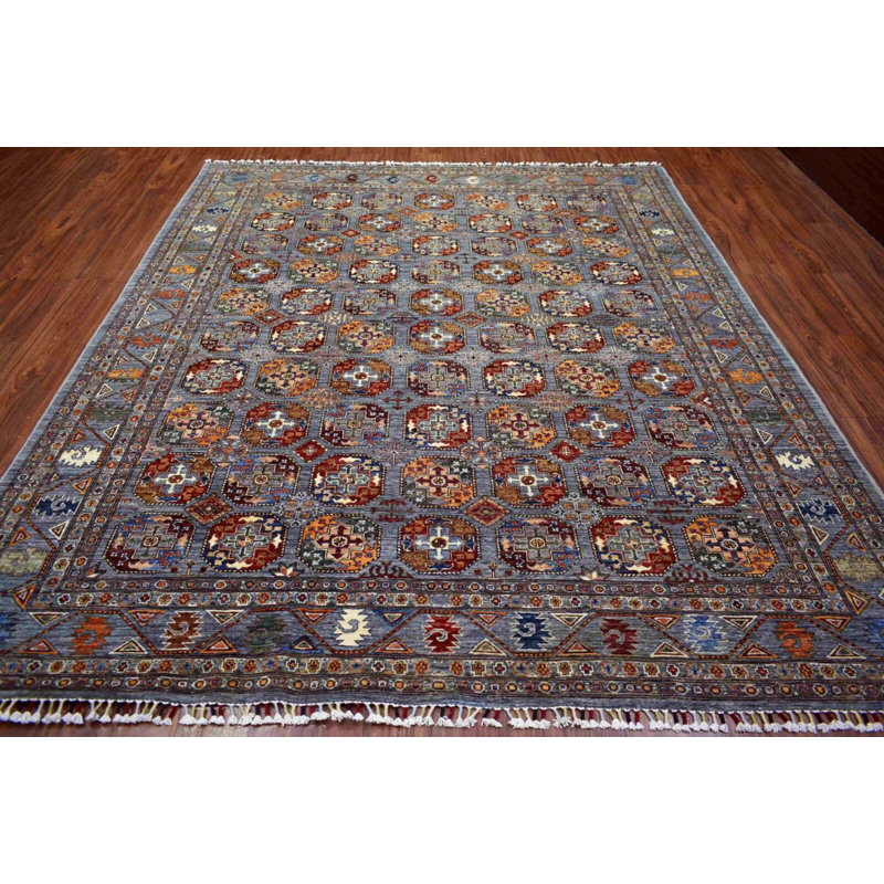 Transitional One-of-a-Kind Rectangle 8'1" X 9'10" Wool Area Rug Gray