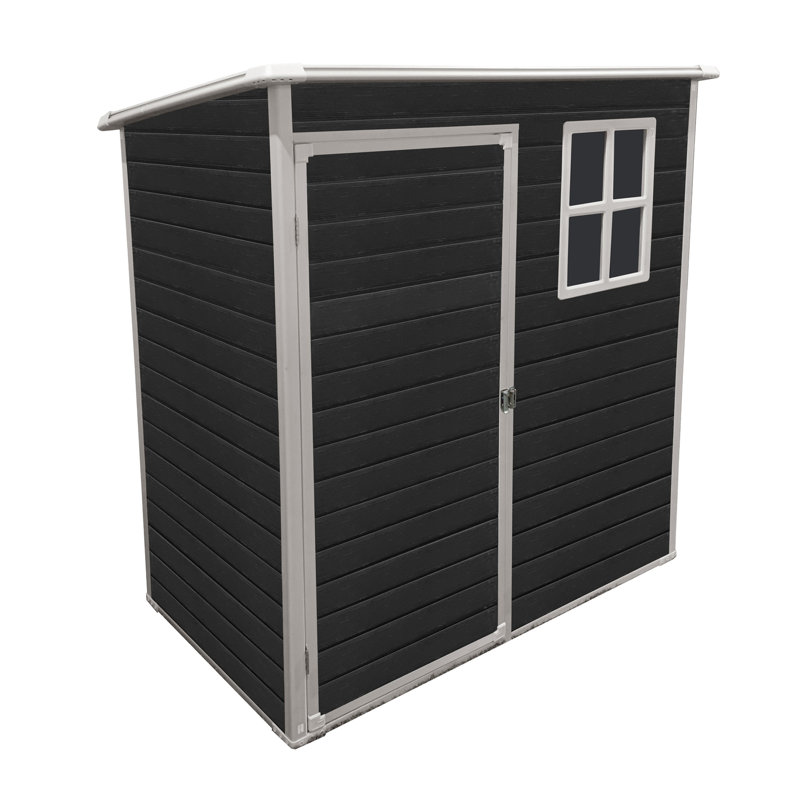 Ensemble de remise d'extérieur en résine 5 x 3 pi - parfait pour ranger des meubles de patio, noir