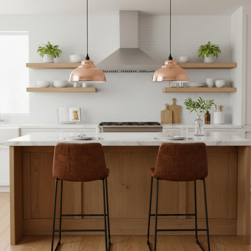 Ensemble de 2 luminaires suspendus Modern Modern, Or rose