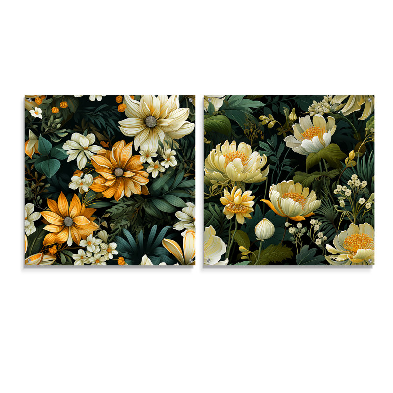 Veltri - Ensemble de 2 art mural en verre acrylique, H 36 po x l 73 po