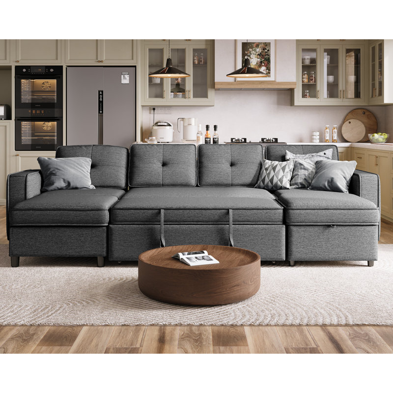 Modular Sofa with Hidden Storage, Customizable Layout, Easy Assembly – Comfortable & Durable for Any Space, Gray