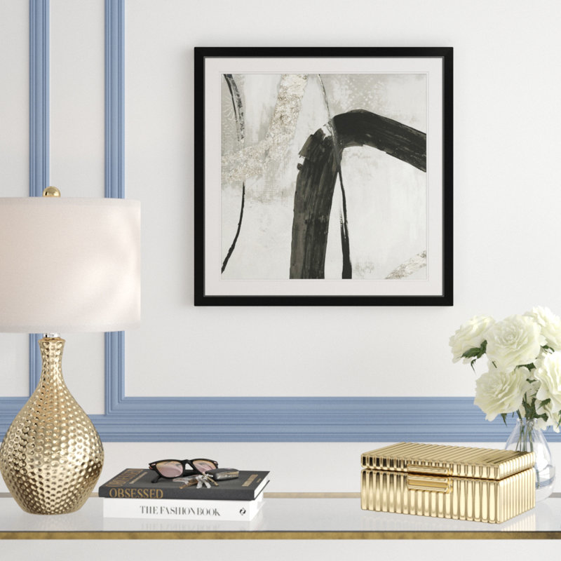 «Black Ink II», reproduction d'art, H 20" x l 20" x P 1", Cadre noir