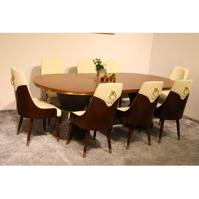 9 Pieces Vogue Lux Rectangular Dining Set