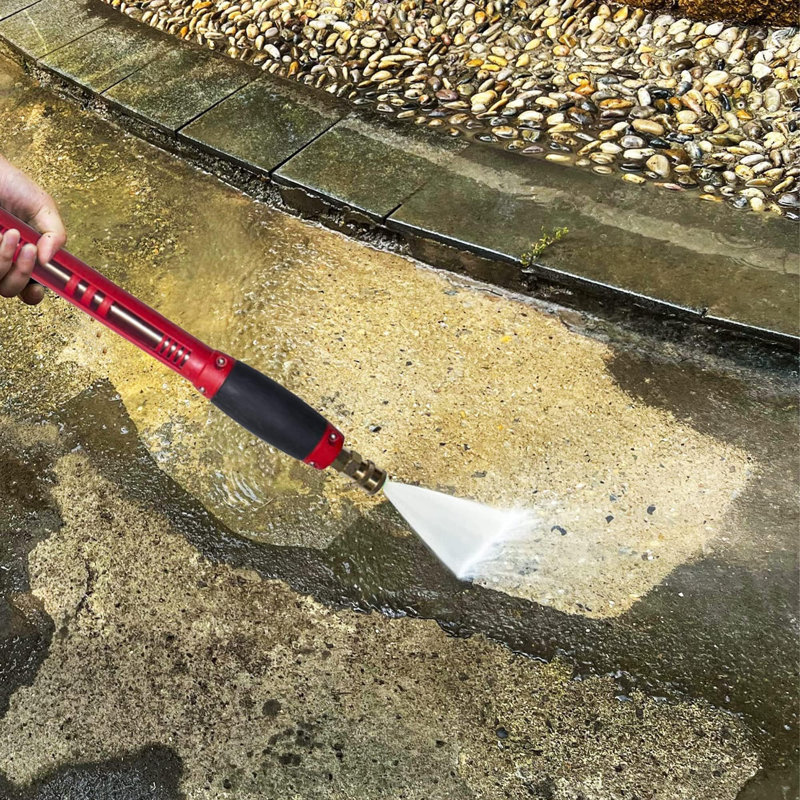 Pressure Washer Gun, Red High Power Washer Gun with Replacement Wand Extension, 5 Nozzle Tips, M22 Fittings, 40 Inch, 5000 PSI