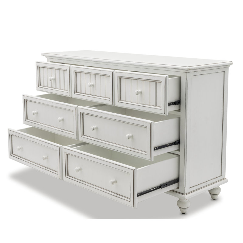 Commode 7 tiroirs Kolya - Finition blanche, Blanc