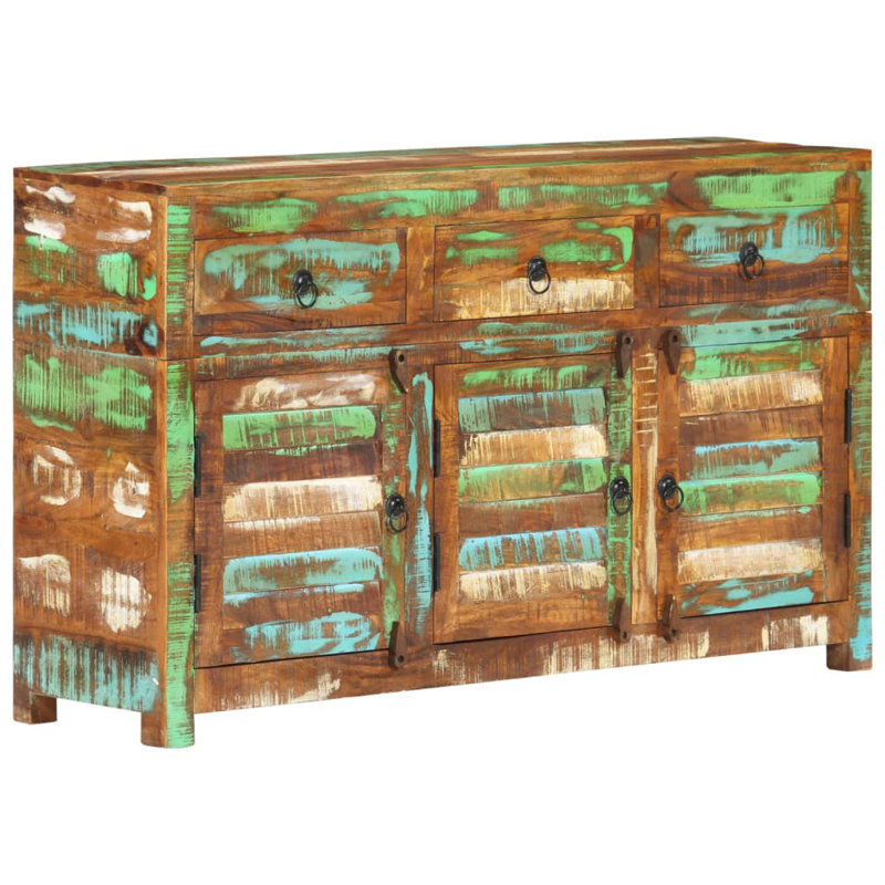Clarnece Sideboard 43.3" x 11.8" x 25.6" Solid Wood Reclaimed/Mango, Reclaimed Wood