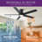 Homelover 52" Modern Flush Mount Ceiling Fan With Light Low Profile DC Reversible Ceiling Fan Dual‑Sided Blades 3Cct Dimmable Reversible Dc Motor Timer Memory-1945402439-1945402438