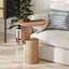 Modern Small Drink End Table With Geometric Base-1844323451