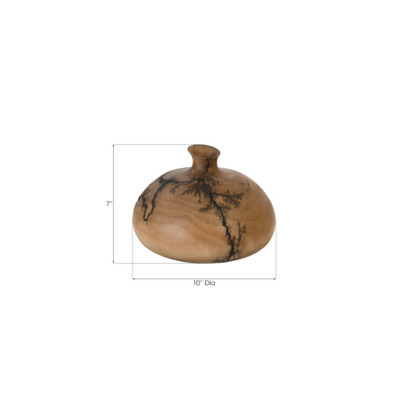 Lightning Brown 7" Wood Table Vase