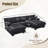 U Shape Cloud Couch With 2 Ottomans-788026004