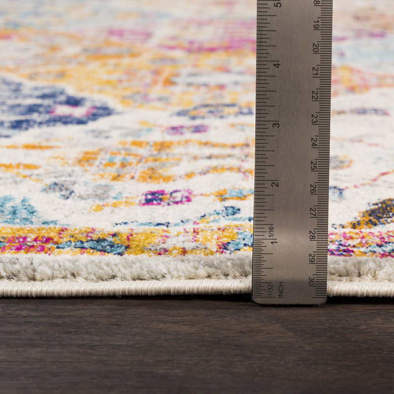 Sterne Machine Woven Beige/Blue/Orange/Pink/Teal/Yellow Indoor Rug, Runner 80 x 365 cm