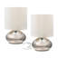 Ensemble de lampes de table en acier brossé 9,25 po Warminster-1205389695
