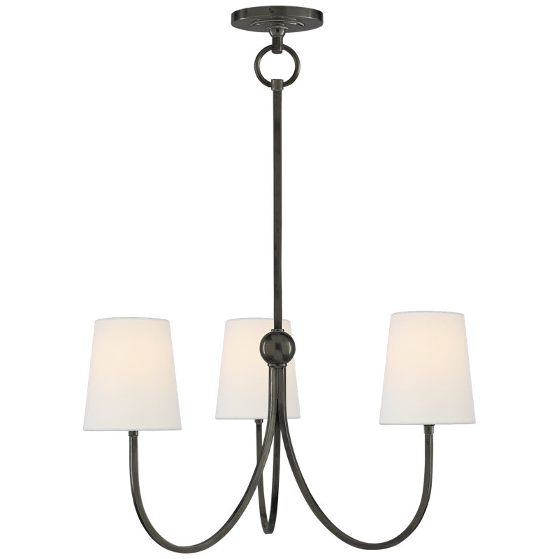 Thomas O'Brien Reed Small Chandelier, Bronze, Fabric
