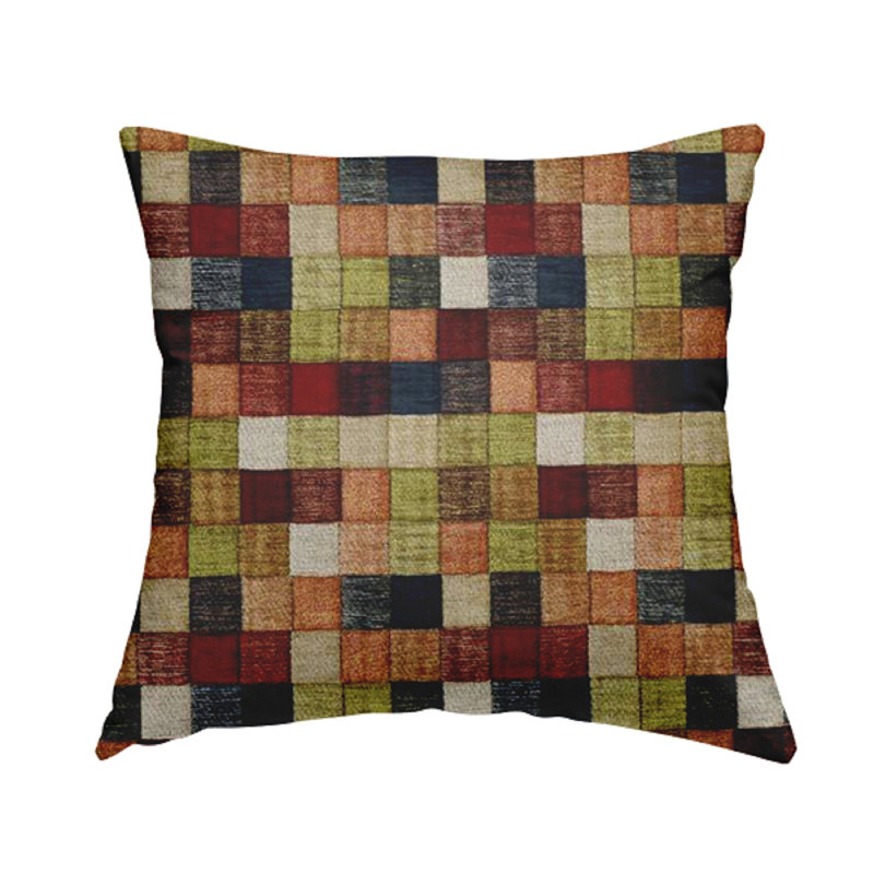 Bohl Patchwork Square Cushion, 55cm H x 55cm W x 5cm D, Red