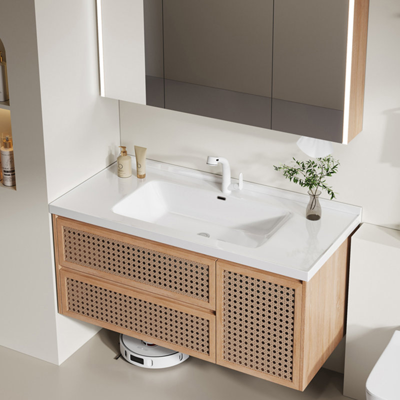 Meuble-lavabo simple en rondins