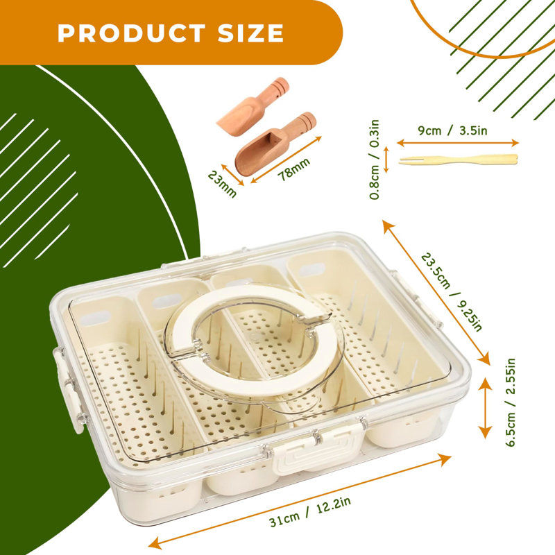 Divided Serving Tray with Lid