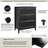 3 Drawer Dresser, Fluted Design, Modern Wood Storage Cabinet, Onyx Birch-1021225379