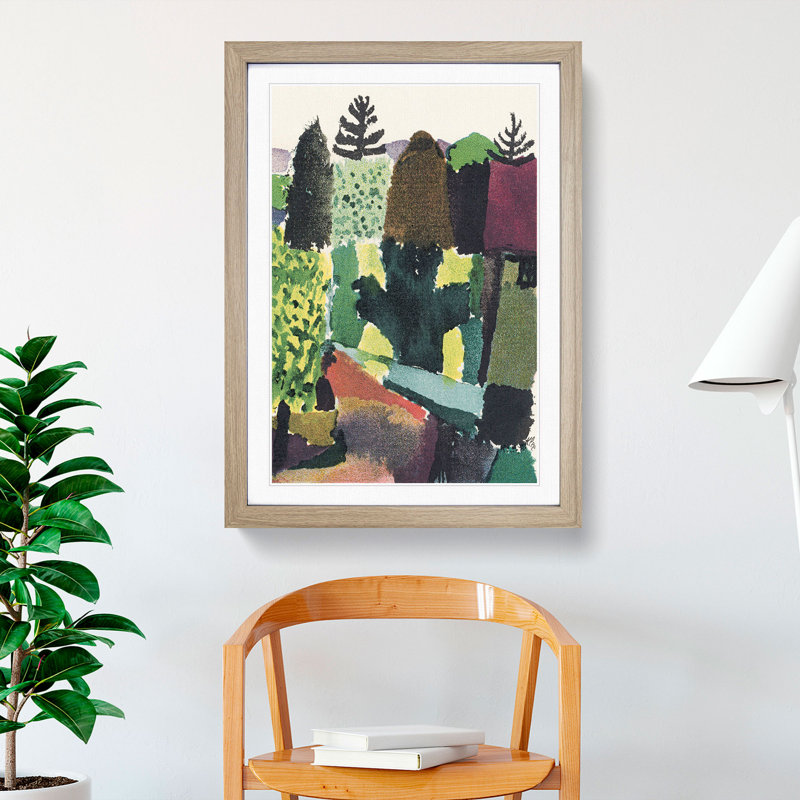 Park by Paul Klee - Picture Frame Painting, Oak Framed, 65cm H x 48cm W x 2cm D