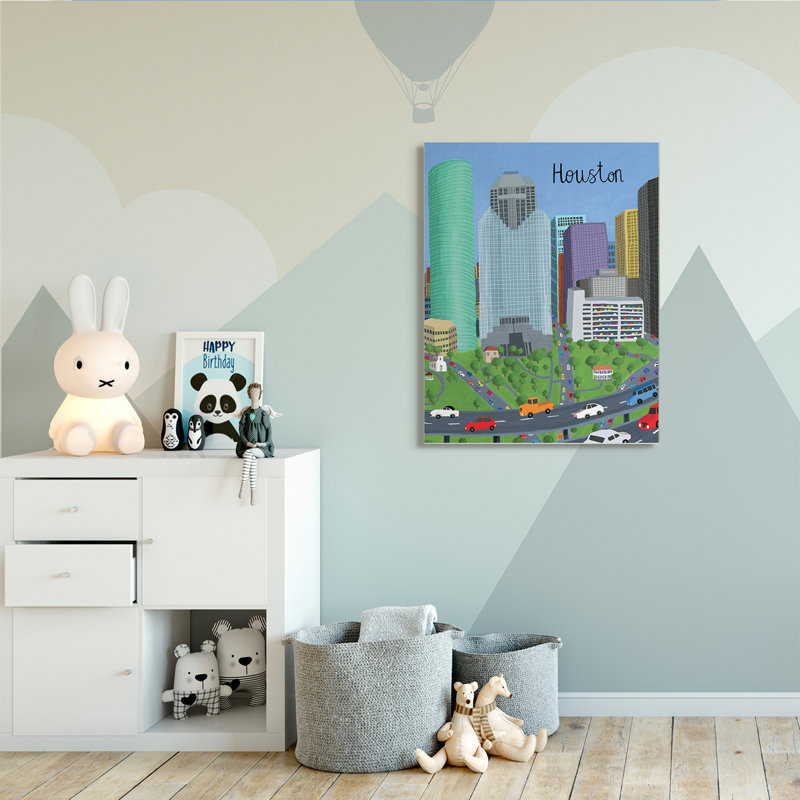 Houston, Texas, ville, architecture, autoroute, voitures, H 48 po x l 36 po, Toile tendue