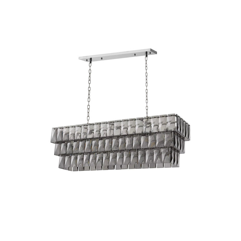 Amazone 10 - Light Nickel Unique/Statement Pendant, Smoke