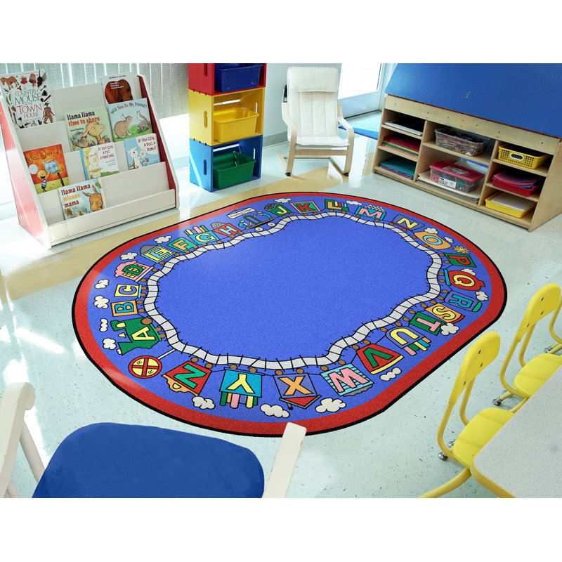 Tapis de lecture éducatif, Ovale 5 pi 4 po x 7 pi 8 po