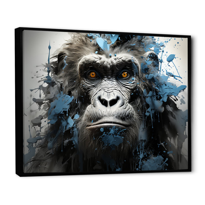Graffiti noir sur toile, Cadre flottant noir, H 24 po x l 32 po x P 1 po