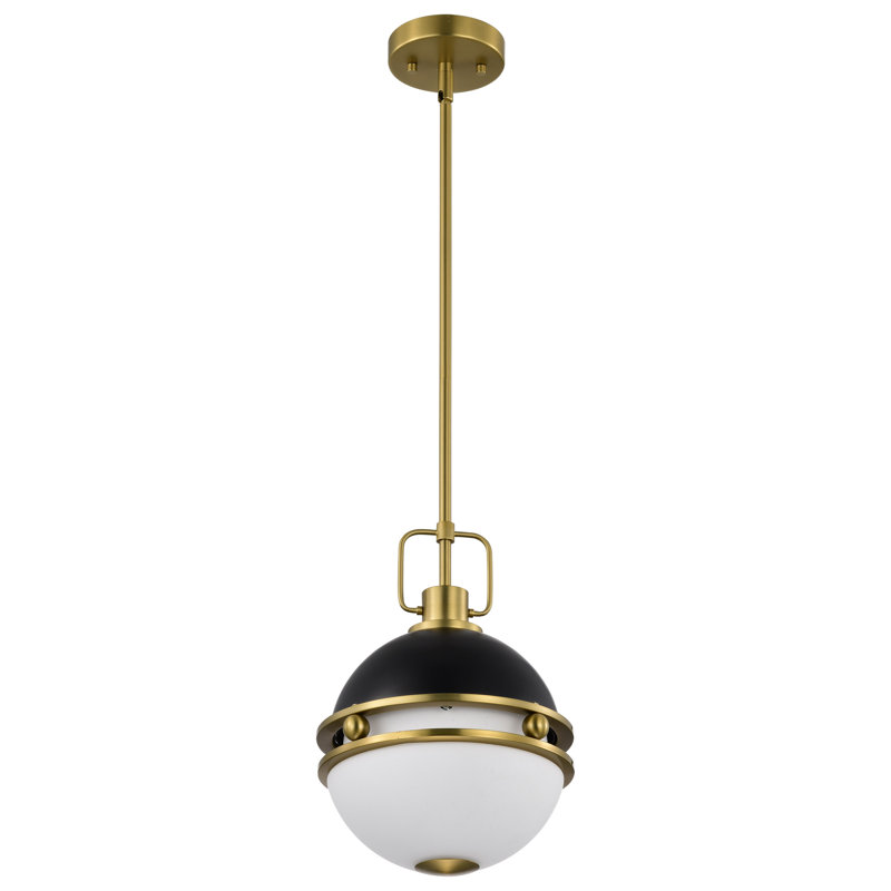 Luminaire suspendu sphère 1 lumière Wheelersburg, Noir mat