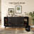 61.4'' Sideboard Buffet Cabinet With Storage, Fluted Buffet Cabinet With Sliding Doors & 4 Drawers-1492279145