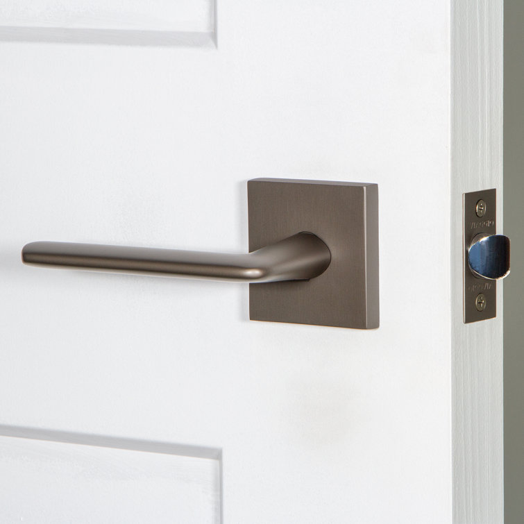 Viaggio Quadrato Rosette Privacy With Brezza Lever In Titanium Grey