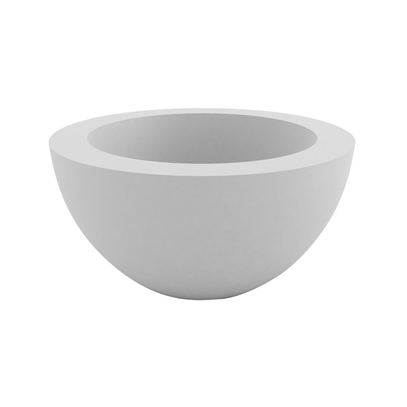 Sfera Resin Pot Planter, White, 15.75" H x 31.5" W x 31.5" D