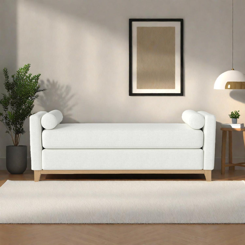 Banc rembourré Sherpa, Blanc