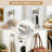 Nickel 4-piece Bathroom Hardware Set, Wall Mounted Stainless Steel Towel Rack Kit-125723356