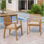Ensemble de 2 chaises de patio en bois d'acacia robuste, siège imperméable et confortable, capacité de 400 lb-1181066304