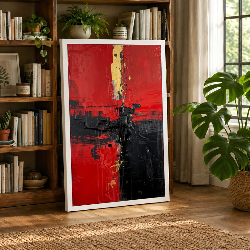 Luminous Gesture Abstract - Wrapped Canvas, 36x24 - 91.4 x 61.0 cm, Cream Border