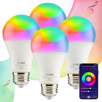 9 Watt (60 Watt Equivalent), A19 LED Smart, Dimmable Light Bulb, Colour Changing Tunable White E26Medium (Standard) Base