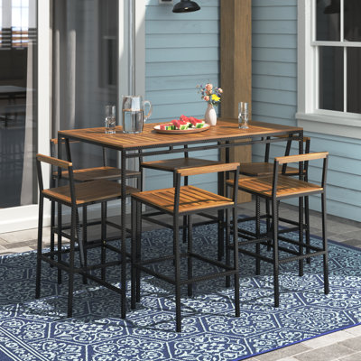 Nigel Wicker Patio Dining Set with Square Table