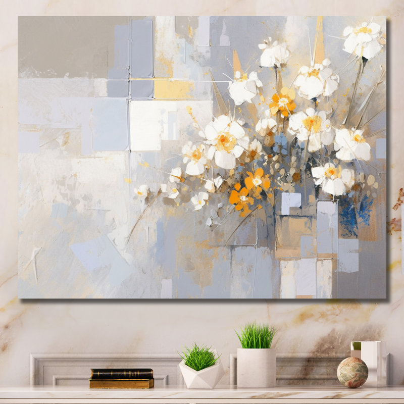Kaleidoscope II beige et doré sur toile, H 16 po x l 32 po x P 1 po, Toile tendue