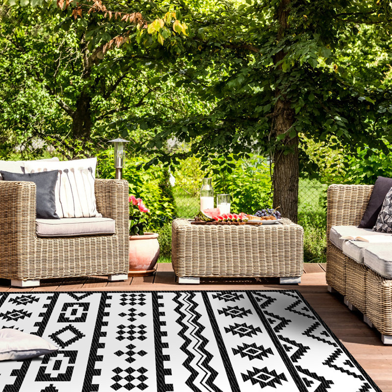 Jusra Rug Carpet for Patio RV Camping, Waterproof Reversible Portable Plastic Straw Area Rug, Rectangle 9' x 12'