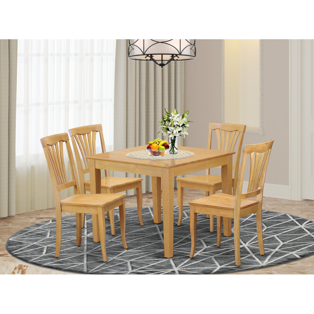 McLellen Rubberwood Solid Wood Dining Set Winston Porter Pieces 