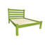 Structure de lit double en bois massif vert lime