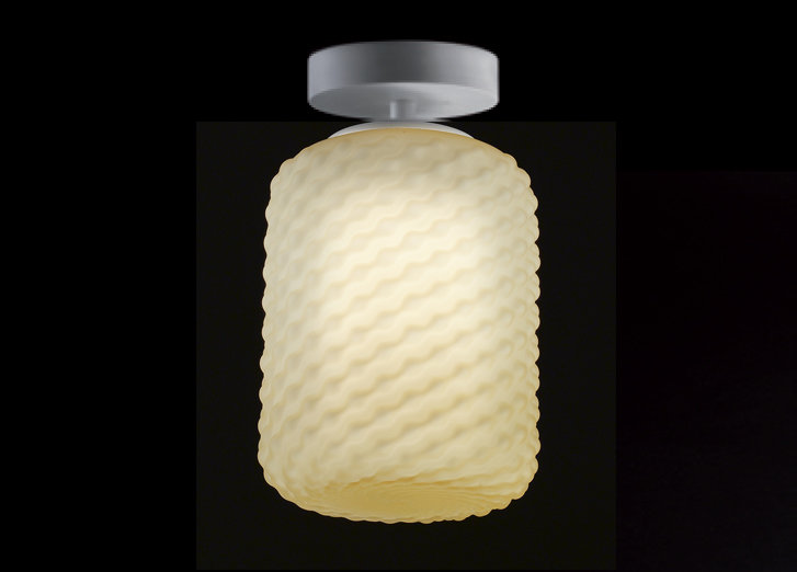 Domino Glass Semi Flush Mount, 31cm H x 27cm W x 27cm D, Amber