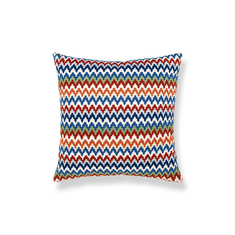 RAINBOW MOUNTAIN CREWEL PILLOW, Square - 22"H x 22"W, Cobalt Rouge 