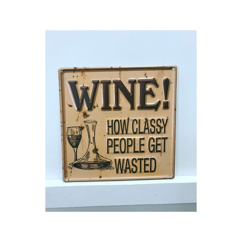 Décoration murale en métal à vin rétro