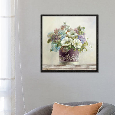 Anemones In Aubergine Hatbox by Danhui Nai - Print on Canvas