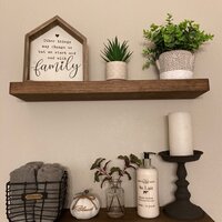 Sporgh 2 Piece Pine Solid Wood Floating Shelf (Set of 2) Gracie Oaks Finish: Dark Walnut, Size: 36 L x 5.5 W